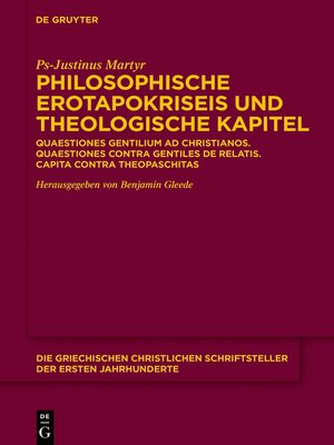 cover image of Philosophische Erotapokriseis und theologische Kapitel